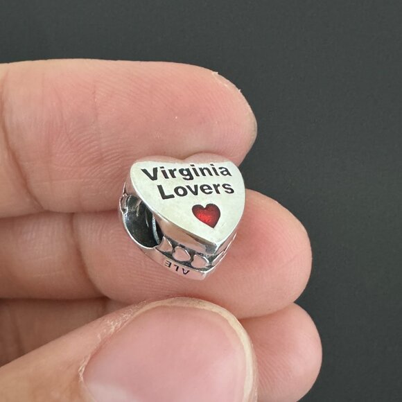 Pandora Virginia Lovers Heart Charm S 925 Jewelry - Picture 5 of 7